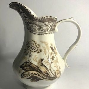 Reflections by J. GODINGER & Co. White Porcelain Pitcher w/ Brown Design